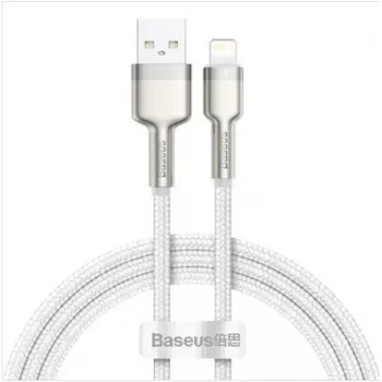 Baseus Cafule Metal USB-A to Lightning kabelis 1,0m 2.4A Balts