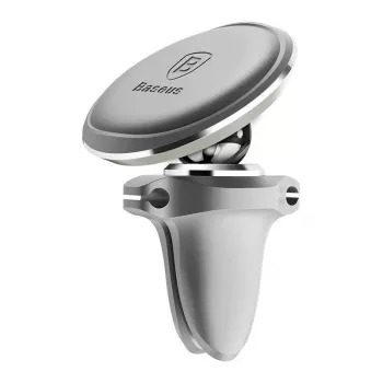 Baseus Car Mount Magnetic Car Phone Holder (Air Vent) 360 Degree ar Kabeļa Turētāju, Sudrabs