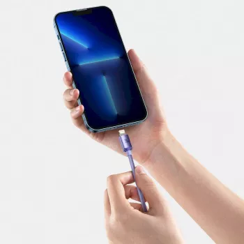 Baseus Crystal Shine Series USB-C to Lightning Fast Charging Data Cable 20W 1,2m Purple (CAJY000205)