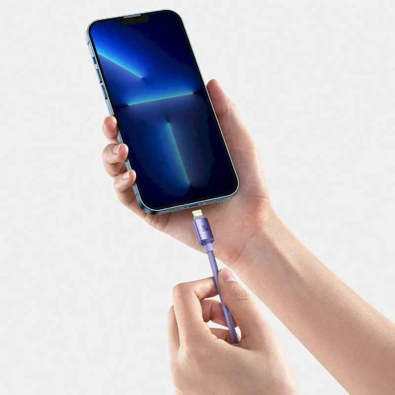 Baseus Crystal Shine Series USB-C to Lightning Fast Charging Data Cable 20W 1,2m Purple (CAJY000205)