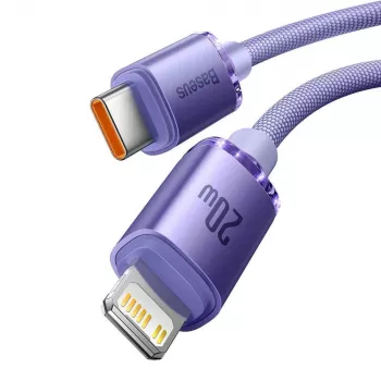 Baseus Crystal Shine Series USB-C to Lightning Fast Charging Data Cable 20W 1,2m Purple (CAJY000205)