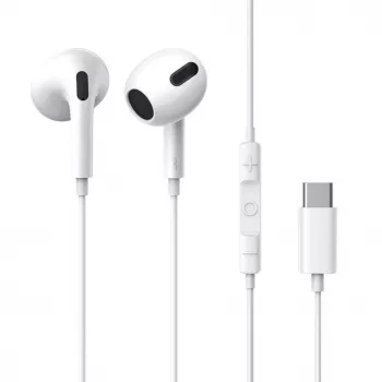 Baseus Encok C17 Iekšauss Vadu Austiņas ar USB Type-C Mikrofonu Baltas (NGCR010002)