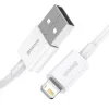 Baseus Superior Series Lightning kabelis, ātrā uzlāde, dati 2.4A, 1,5m balts (CALYS-B02)