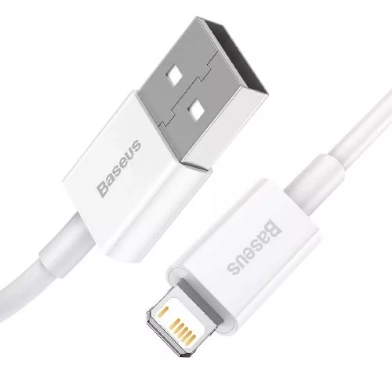 Baseus Superior Series Lightning kabelis, ātrā uzlāde, dati 2.4A, 1,5m balts (CALYS-B02)