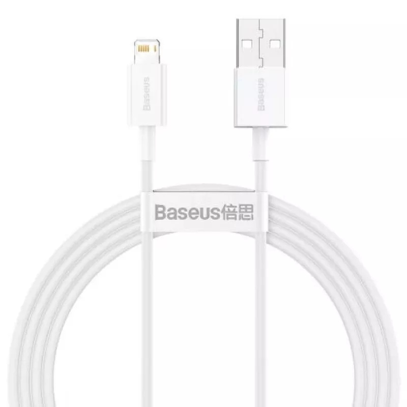 Baseus Superior Series Lightning kabelis, ātrā uzlāde, dati 2.4A, 1,5m balts (CALYS-B02)