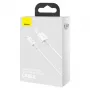 Baseus Superior Series Lightning kabelis, ātrā uzlāde, dati 2.4A, 1,5m balts (CALYS-B02)