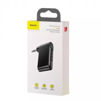 Baseus WXQY-01 Bluetooth 5.0 automašīnas AUX uztvērējs ar Micro USB uzlādi – 10m darbības rādiuss, 145mAh, melns
