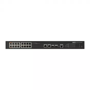 BCS-L-SP1602G-2SFP-M(2) 16-Port PoE+ pārvaldāmais slēdzis ar 2 Gigabit uplink un 2 SFP slotiem, 250W PoE budžets