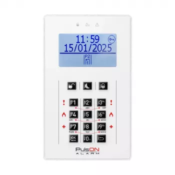 BCS PulsON LCD/C signalizācijas sistēmas LCD taustiņu panelis, balts