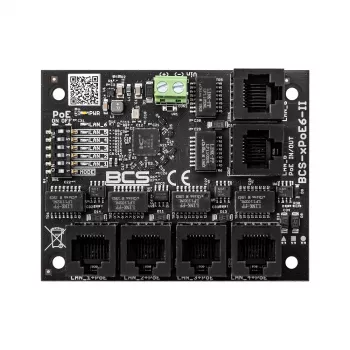 BCS-xPoE6-II Nepārvaldīts PoE+ slēdzis, 6 porti (4 PoE), 60W budžets, galda/metal