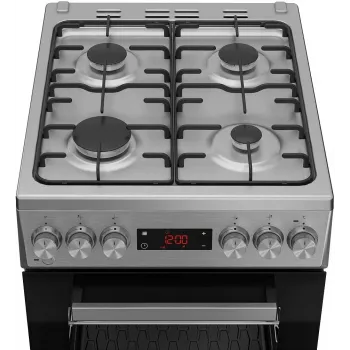 BEKO FSM52320TXDT Brīvstāvošā Elektriskā Plīts ar Keramikas Plītsvirsu, Ventilatora Cepeškrāsni, Nerūsējošā Tērauda