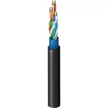 Belden CatSnake Category 5E Tactical Ethernet kabelis, 24 AWG Stranded Bare Copper, UTP, TPE apvalks, melns, 100 MHz, Gigabit, High-Flex