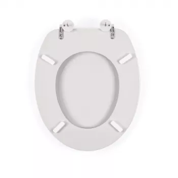 Beldray LA032355PGRY Koka tualetes sēdeklis, balts - Soft Close D-forma ar Quick Release eņģēm
