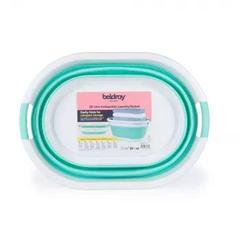 Beldray LA034816MNTFPEU7 Salokāms veļas grozs 28L Balts/Mētns