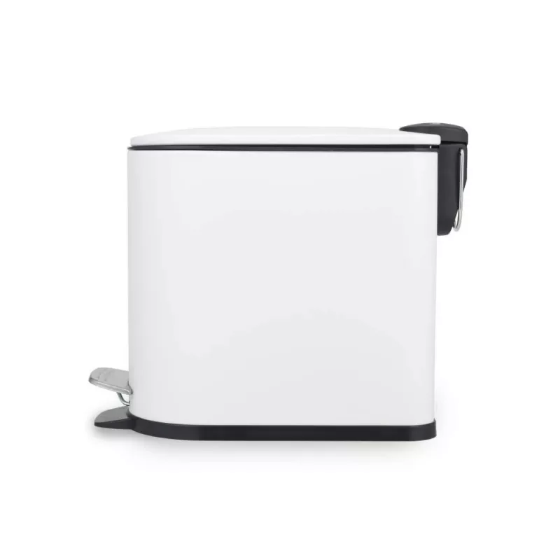 Beldray LA036690WHTPEU7 Slimline D-Shaped Pedal Bin 5-Litre, White
