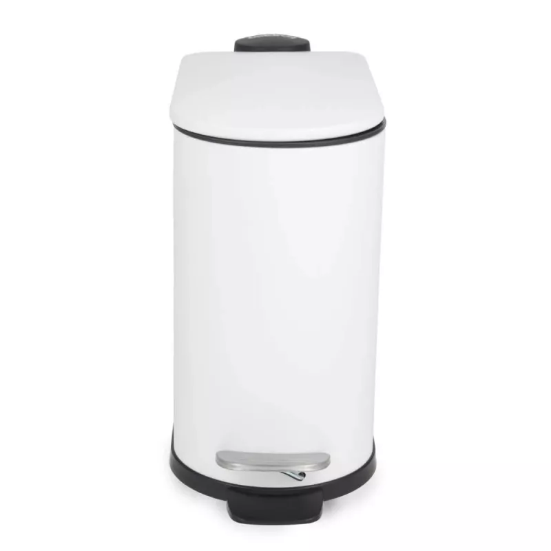 Beldray LA036690WHTPEU7 Slimline D-Shaped Pedal Bin 5-Litre, White
