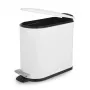Beldray LA036690WHTPEU7 Slimline D-Shaped Pedal Bin 5-Litre, White
