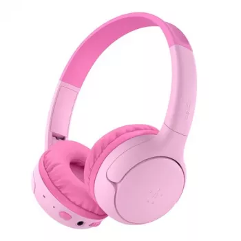 Belkin Soundform Mini 2 Kids bezvadu austiņas, rozā, Bluetooth 5.0, 30h akumulators, USB-C uzlāde