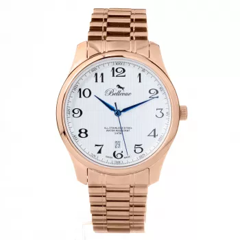 BELLEVUE FB4 Sieviešu kvarca analogs pulkstenis 40mm Nerūsējošais tērauds Melns ciparnīca Ādas siksniņa