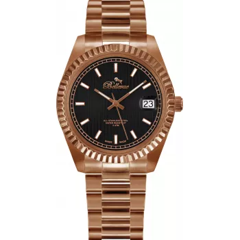 BELLEVUE H25 Sieviešu analogais kvarca pulkstenis 38mm nerūsējošā tērauda sieta sudraba