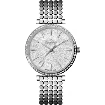 Pulkstenis BELLEVUE Woman E66 (32mm) – rozā zelta tērauda korpuss, balts ciparnīca, brūna ādas siksniņa