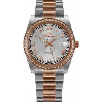 Pulkstenis BELLEVUE Woman I22 27mm Swiss Quartz White Dial Black Leather Strap