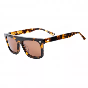 Belstaff Randford S153 Unisex saulesbrilles - melns acetāta rāmis, pelēkas polikarbonāta lēcas, 52 mm