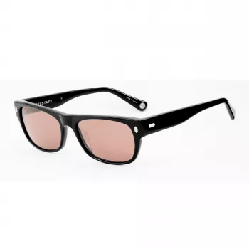 BELSTAFF Women's Hudson-S185 saulesbrilles - melns rāmis, pelēkas lēcas, 54 mm