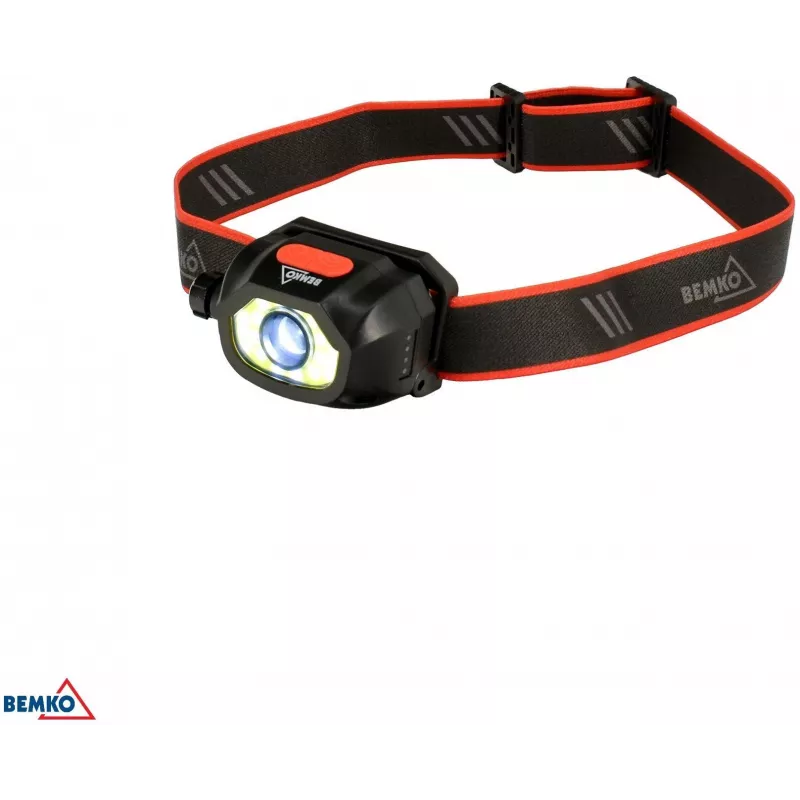 BEMKO C49-LTC02 daudzfunkciju uzlādējama LED galvas lampa, 200lm, 6500K, 1200mAh, IP44