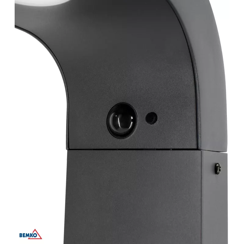 BEMKO SOLVEO Hybrid LED dārza staba lampa, 7W, 600lm, CCT 3000K/4000K/6500K, 80cm, IP65, tumši pelēka, PIR sensors