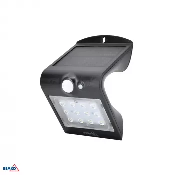 BEMKO TRINGO Saules LED prožektors 1.5W 220lm 4000K IP65 melns ar PIR sensoru C83-SOT-001BL-PIR