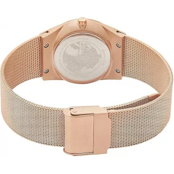 BERING Sieviešu Pulkstenis 12430-366 30mm Roze Zelts Nerūsējošais Tērauds Brūns Saules Staru Ciparnīca