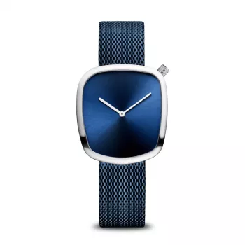 BERING sieviešu pulkstenis 18034-307 (34mm) - rozā zelts un zils saules staru ciparnīca