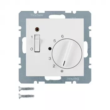 Berker 20301909 Istabas temperatūras regulators ar atvērēja centrālo gabalu (230 V AC, 10 A)