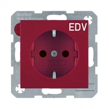 Berker 47238922 SCHUKO kontaktligzda S.1 sarkana spīdīga EDV