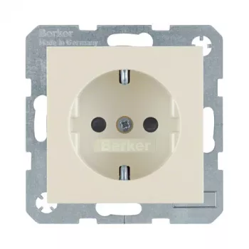Berker 47238982 SCHUKO kontaktligzda ar eņģes vāciņu, iemontējamā, 16A 250V, balta (RAL 9010)