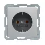Berker 47436084 SCHUKO kontaktligzda (F tips) Q.1/Q.3 Aluminium Velvet 16A