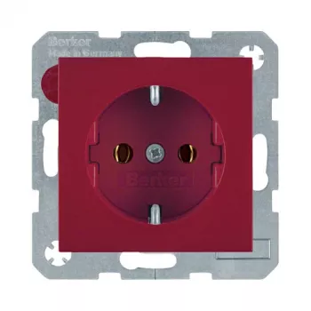 Berker 47438912 SCHUKO kontaktligzda S.1/B.3/B.7 Glass Red Glossy