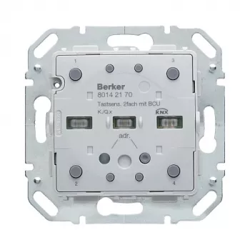Berker 80142170 KNX skārienjutīgais sensors modulis 2-vietīgs ar iebūvētu kopnes savienotāju, polāri balts spīdīgs