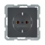 Berker Q.1/Q.3 SCHUKO Kontaktligzda 1-vietīga, Antracīta samta, 16A 250V, iemontējamā