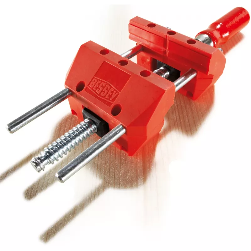 BESSEY S10-ST Mini skrūvspīles S 10, sarkanas, 100 mm iespīlēšanas platums, 50 mm rīkles dziļums, ar 2 galda skavām