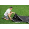 Bestway Flowclear Baseina pārsegs Steel Pro MAX Frame 427 cm (14 ft) - Zils polietilēns ar virvju saitēm
