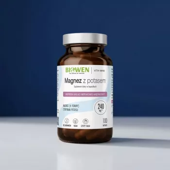 BIOWEN Magnesium 4x ar Kāliju – 100 kapsulas – Vegāns uztura bagātinātājs