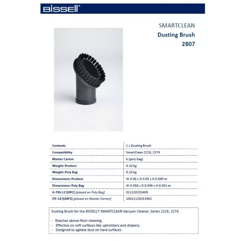 Bissell SmartClean putekļu suka, melna, 1 gab.