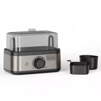 BLACK+DECKER BXKS4800E Olu vārītājs, 400 W, 6 olām, mīkstas/vidēji cietas/cietas, melns