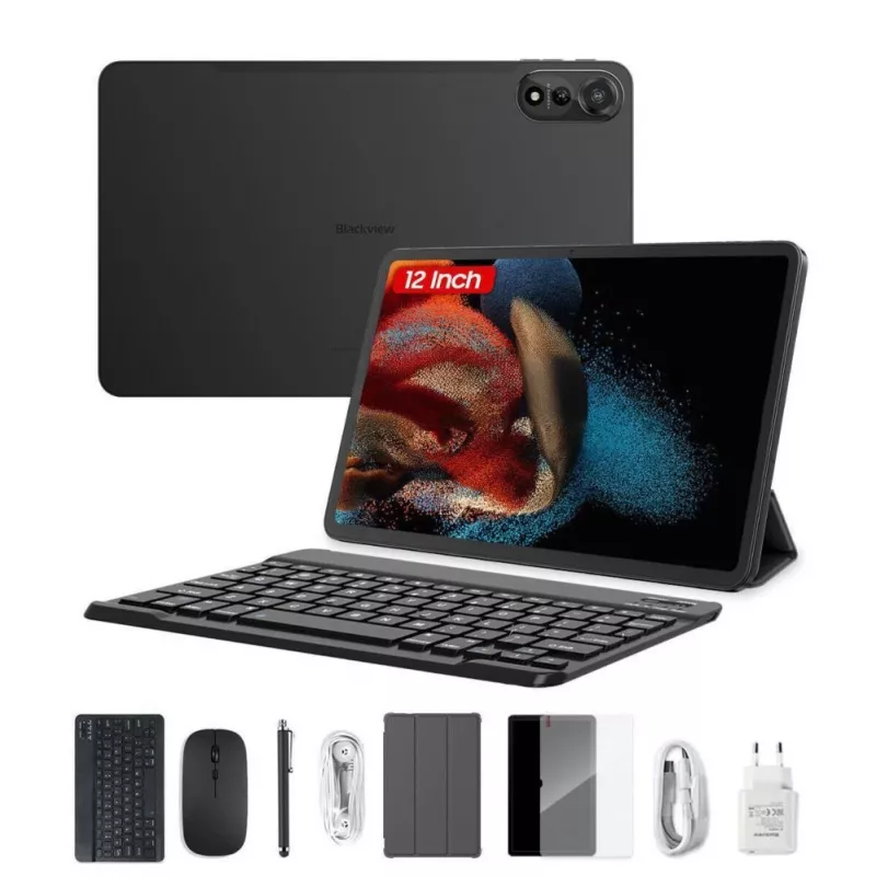 Blackview MEGA 2 Planšetdators 12 collas 6/256GB 4G LTE ar tastatūru, maciņu, irbuli un peli, zaļš
