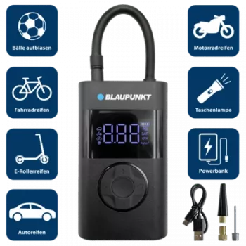 Blaupunkt TPM 124 Bezvadu Gaisa Sūknis Uzlādējams Litija-Jonu 10.3 Bar 150 PSI Digitāls LED