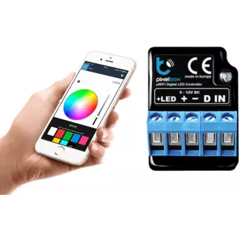 BLEBOX LED Pixelbox Wi-Fi apgaismojuma modulis – pikseļu kontrolieris priekš WS2812/APA102, 5A, 1024 pikseļi