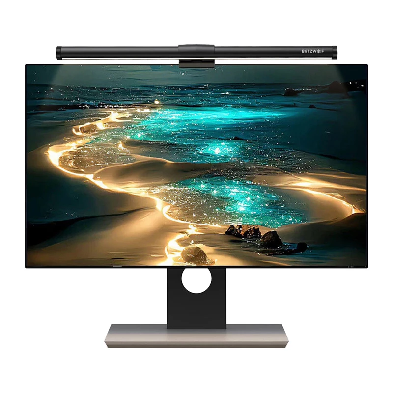 BlitzWolf BW-CML2 Air Monitor Light ar CO2, TVOC, temperatūras un mitruma sensoru — regulējama LED gaismas josla, 2700-6500K, CRI Ra95, USB-C