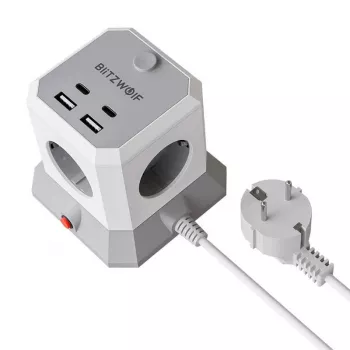 BlitzWolf BW-EC1 4xAC 2xUSB-A 2xUSB-C pagarinātājs